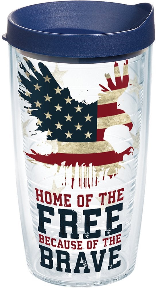 Tervis 1213753 Home Of The Free Tumbler With Lid 16 oz Clear