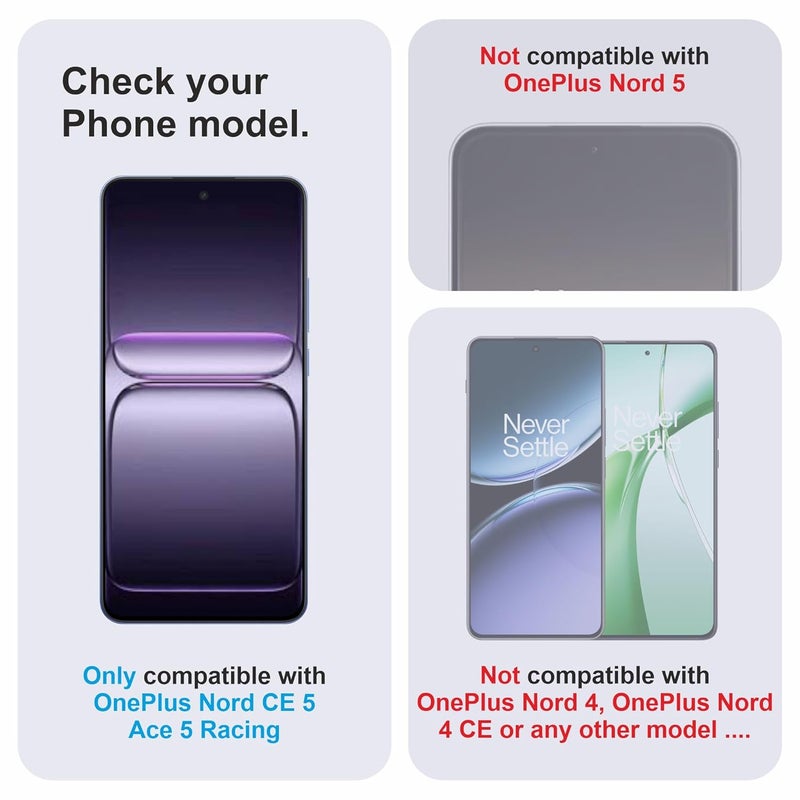 Skyddshield زجاج غوريلا مقسى عسكري لجهاز OnePlus Nord CE 5 و OnePlus Ace 5 Racing (6.77 بوصة) مع مجموعة التثبيت | تغطية من الحافة إلى الحافة | أسود - Image 2
