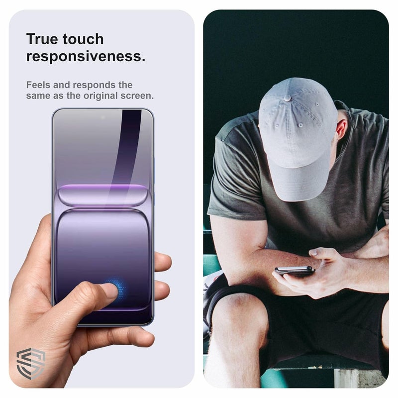 Skyddshield زجاج غوريلا مقسى عسكري لجهاز OnePlus Nord CE 5 و OnePlus Ace 5 Racing (6.77 بوصة) مع مجموعة التثبيت | تغطية من الحافة إلى الحافة | أسود - Image 4