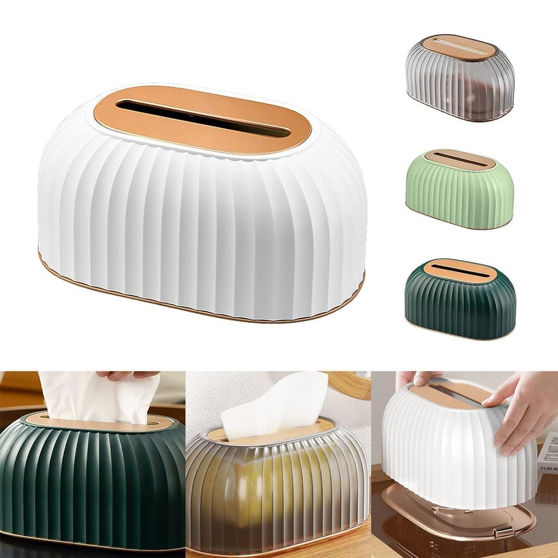 Hidak Unique Tissue Box Organaizer Striped Design Tissue Paper Box Holder Nordic Style Tissue Box Holder Dispenser for Home Car Kithce Dining Table - Image 5