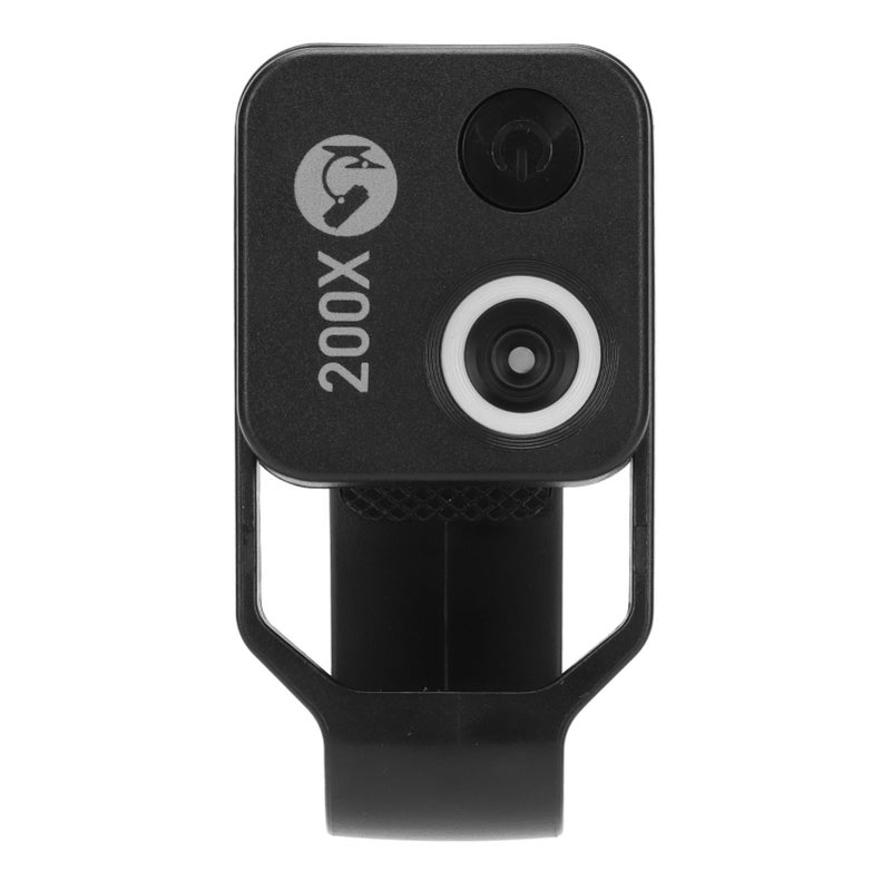 Phone Microscope: 200X Magnification Black Mini Portable Pocket Microscope - Built-in LED Light With 2 Adjustable Brightness Levels CPL Lens Eliminates Reflections No APP Required for Plant Study Outd - Image 4
