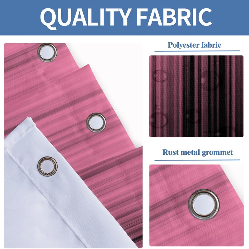 AAtter Pink and Black Shower Curtain Ombre Abstract Gradient Girls Girly Cute Preppy Designer Women Teen Glam Two Tone Modern Art Unique Aesthetic Funny Home Bathroom Decor Bathtub Set  72x84  Fashion - Image 4