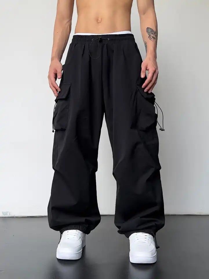 2024 Quick-Drying Overalls Men'S And Women'S American Parachute Pants High Waist Wide Leg Casual Sports Trousers - Image 4