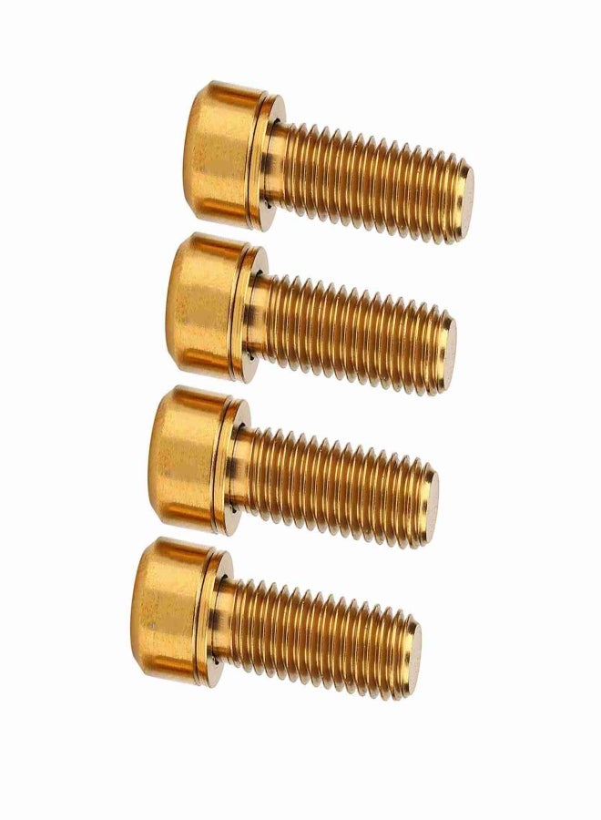 RISK 4Pcs M6x18mm Bike Disc Brake Clamp Bolt Fixed Screw with Gasket (Gold) - Image 4
