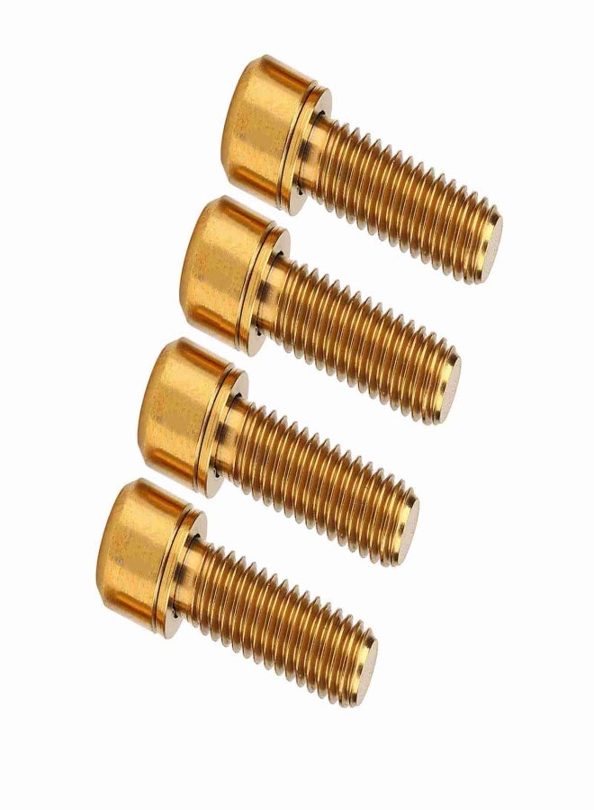 RISK 4Pcs M6x18mm Bike Disc Brake Clamp Bolt Fixed Screw with Gasket (Gold) - Image 3