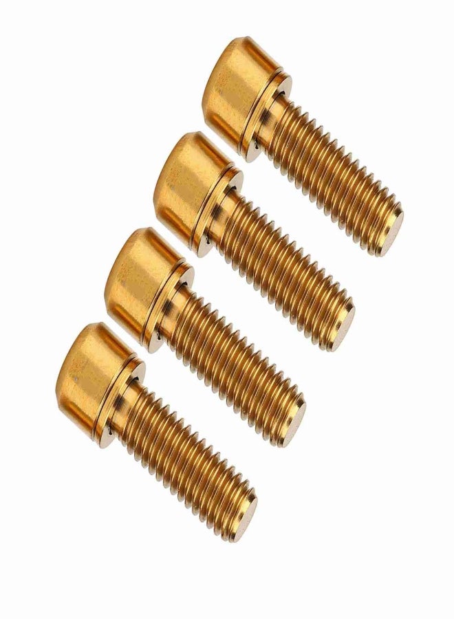 RISK 4Pcs M6x18mm Bike Disc Brake Clamp Bolt Fixed Screw with Gasket (Gold) - Image 2