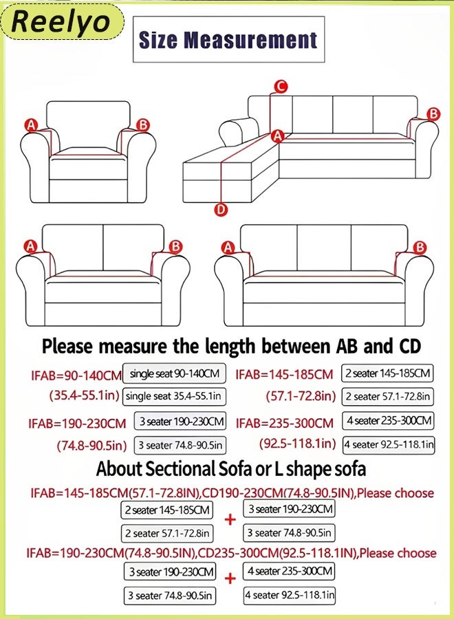 Reelyo Sofa Cover 1/2/3/4 Seater Super Stretchable Wrinkle-free Full Coverage Couch Slipcover Exquisitely Detailed Slip Flexible Resistant Jacquard 100% bubble cotton yarn Sofa Cover Beige - Image 2