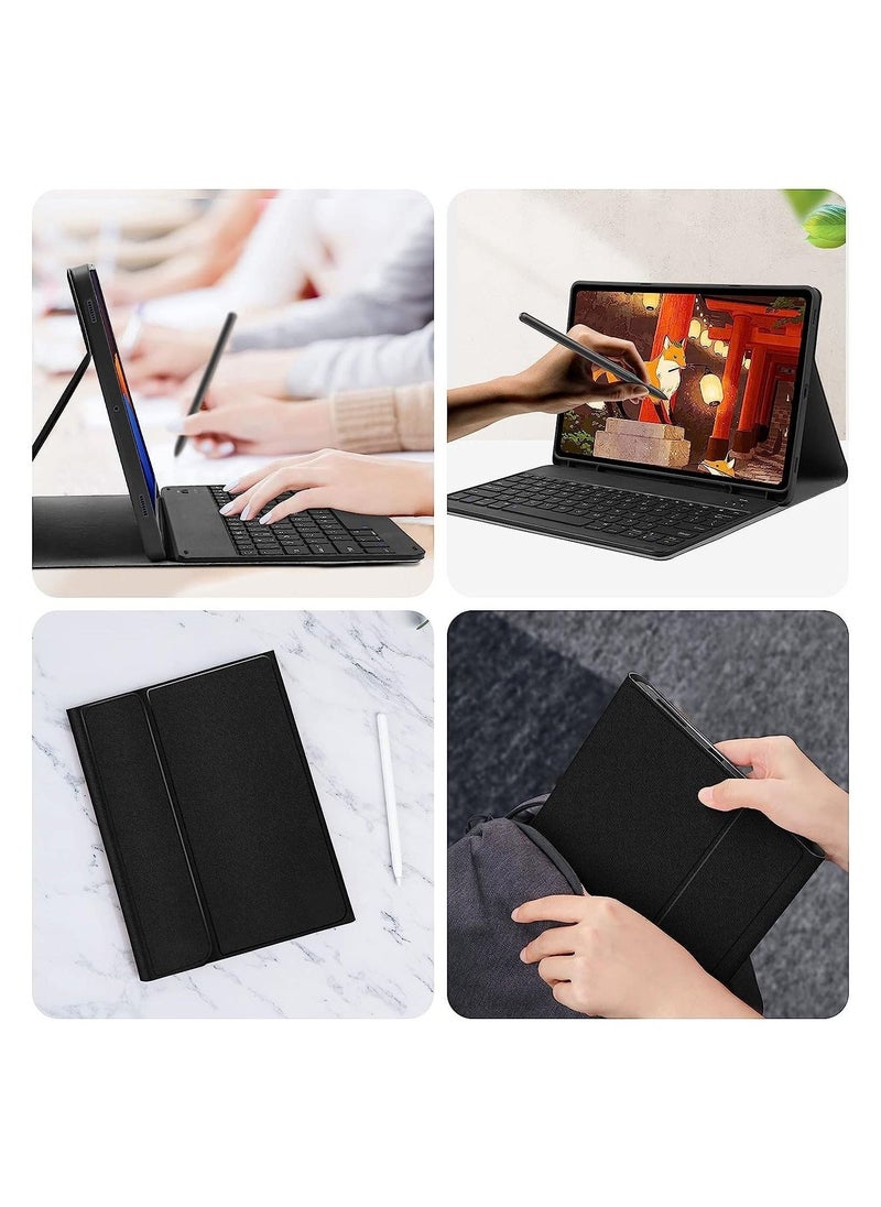 Keyboard Case for Samsung-Galaxy-Tab S8+ S7 FE S7+ 12.4" - JUQITECH Case with Wireless Detachable Keyboard Tablet Cover for Galaxy Tab S8+ SM-X800/X806 - Image 5