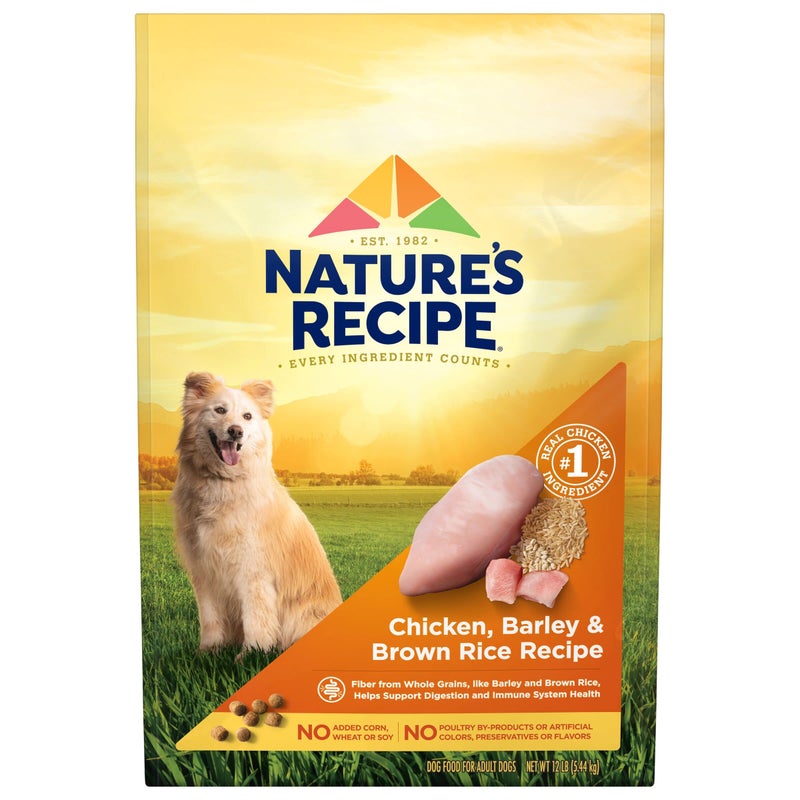 Post Natureâ€²s Recipe Chicken, Barley & Brown Rice Recipe Dry Dog Food, 12 lb. Bag - Image 1