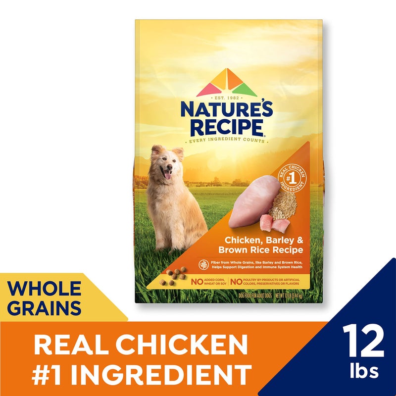 Post Natureâ€²s Recipe Chicken, Barley & Brown Rice Recipe Dry Dog Food, 12 lb. Bag - Image 2