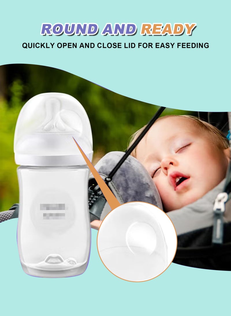URbazaar Baby Bottle Lids for Philips Avent Natural Bottles - 8 Pack BPA-Free Leakproof Caps, Soft & Durable Replacement Covers for Avent Glass/Plastic Bottles - Image 4