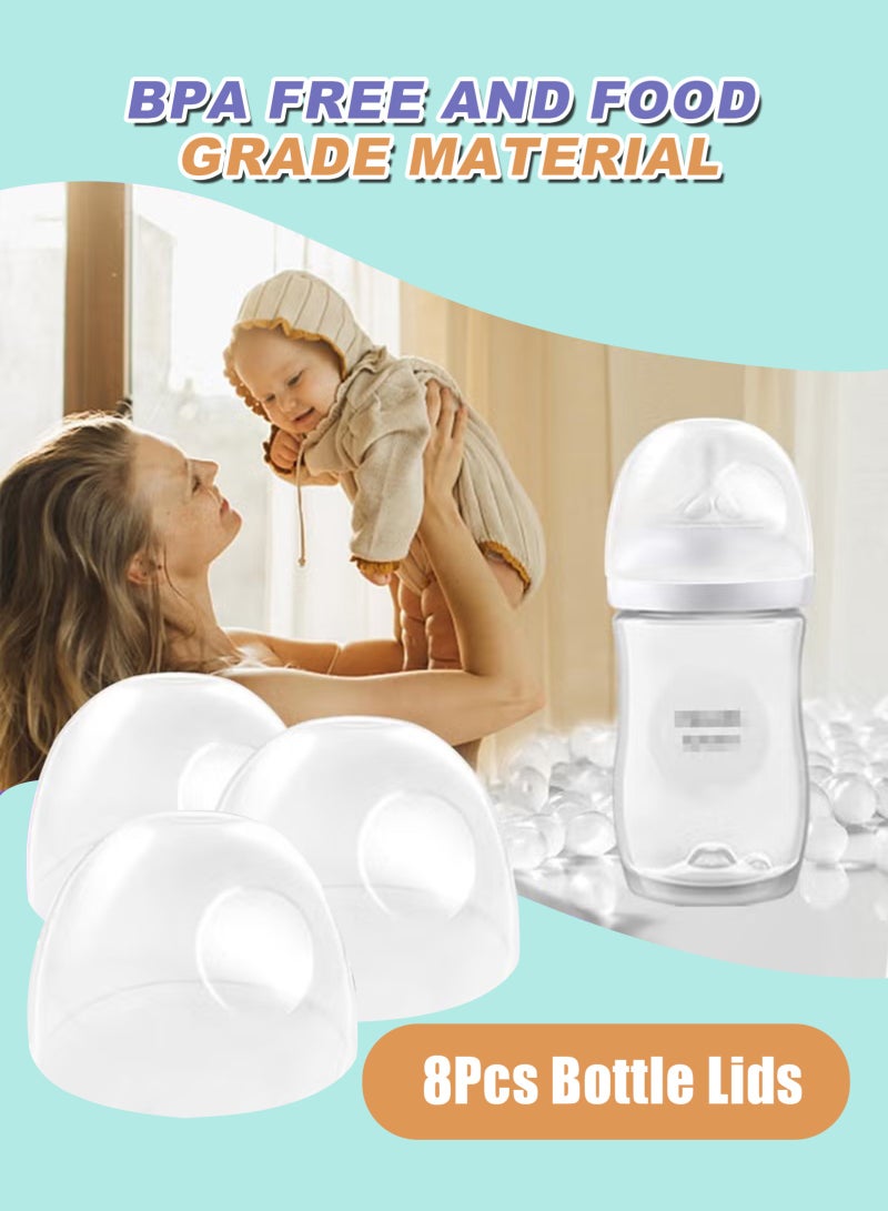 URbazaar Baby Bottle Lids for Philips Avent Natural Bottles - 8 Pack BPA-Free Leakproof Caps, Soft & Durable Replacement Covers for Avent Glass/Plastic Bottles - Image 2