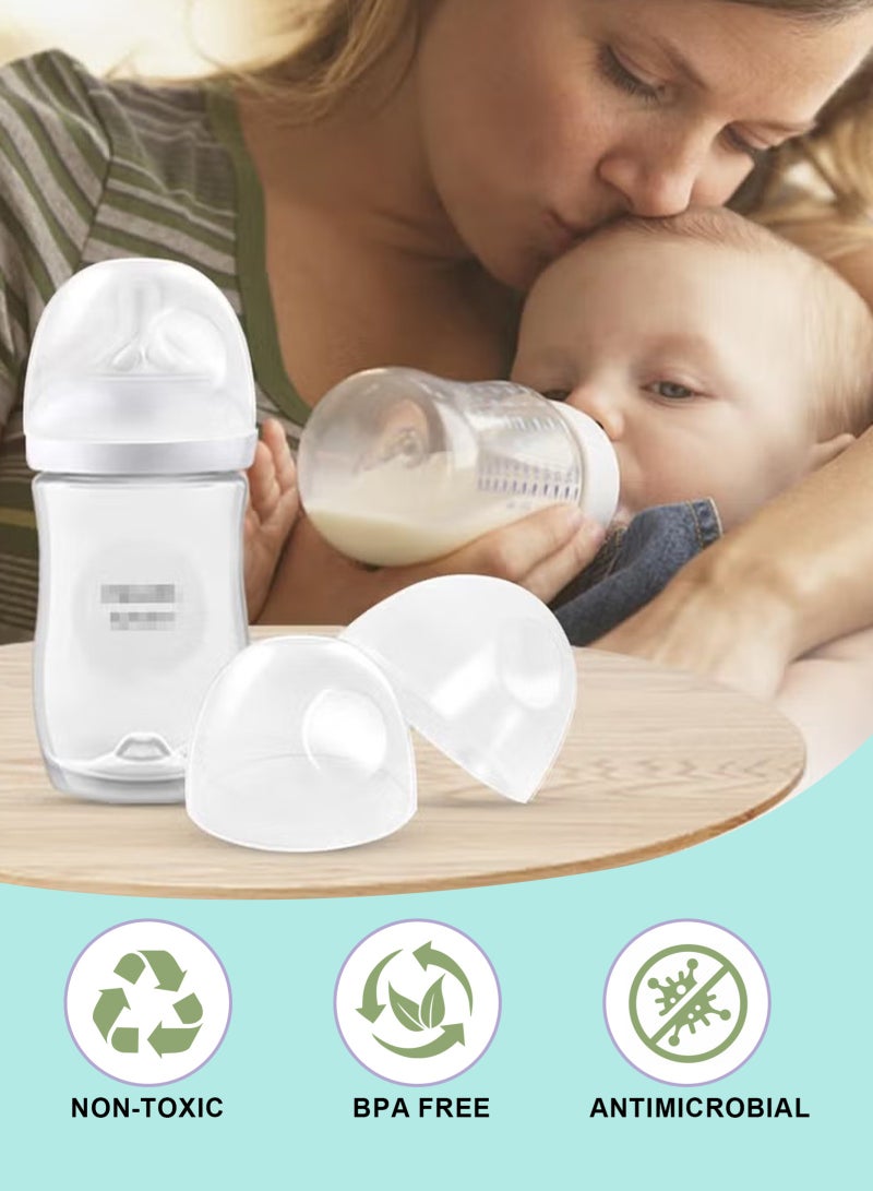 URbazaar Baby Bottle Lids for Philips Avent Natural Bottles - 8 Pack BPA-Free Leakproof Caps, Soft & Durable Replacement Covers for Avent Glass/Plastic Bottles - Image 3