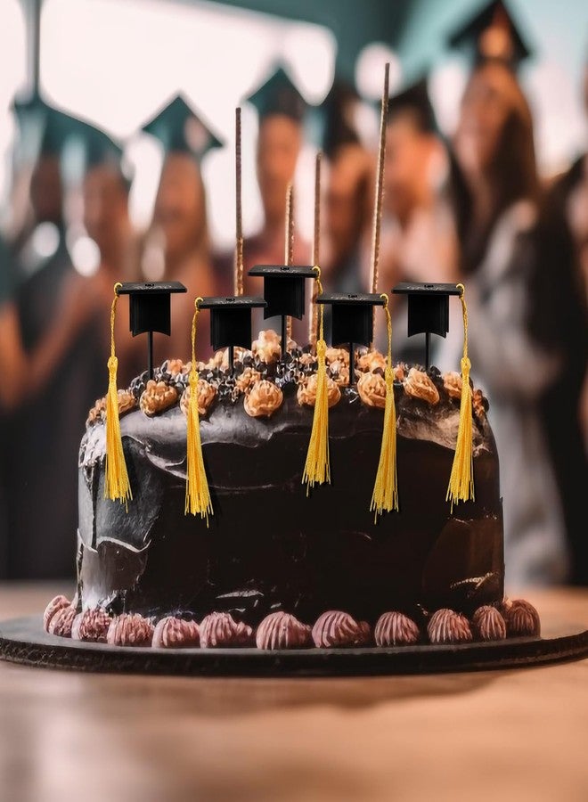 Sinload 36 Pcs Graduation Cap Cupcake Toppers Class of 2026 Cupcake Picks Grad Theme Party Cake Decorations Plastic 3D Graduation Hat Cake Picks for Grad Party Cocktails Appetizers Food - Image 5