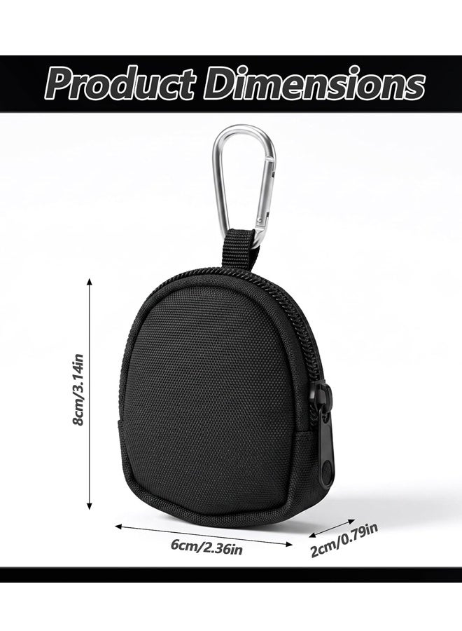 2 PCS Mini Keychain Pouch, Coin Purse with Carabiner Clip Black - Image 2