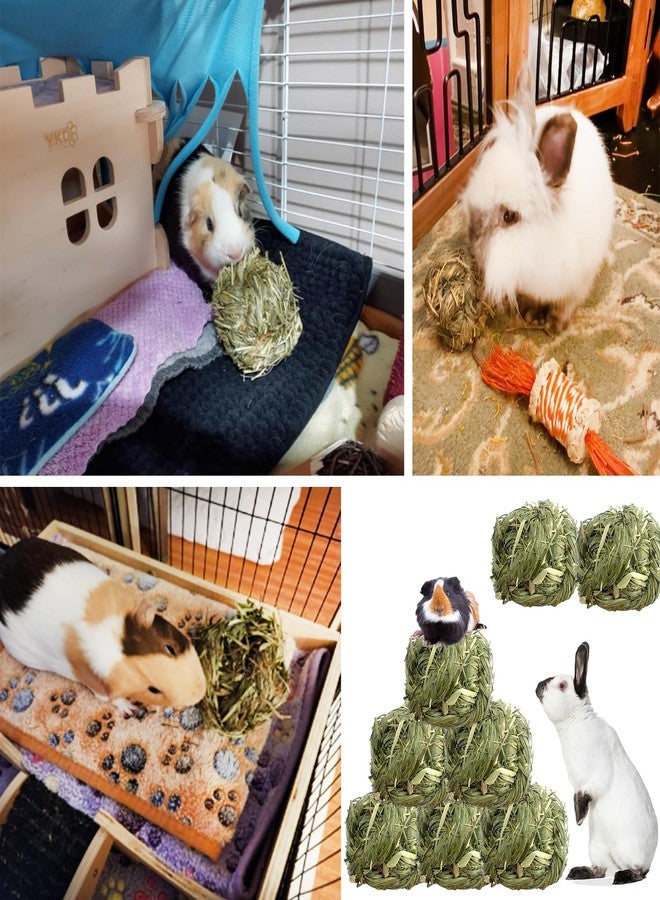 kathson 6 Pcs Rabbit Chew Grass Balls,Bunny Grass Toy Handmade Timothy Hay Ball Small Animal Treats Teeth Grinding Chews for Rabbits Chinchillas Guinea Pigs Hamsters Mice Gerbils - Image 4