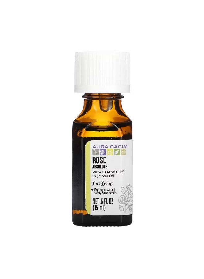 Aura Cacia Pure Essential Oil In Jojoba Oil Rose Absolute 0.5 fl oz 15 ml  - Image 1