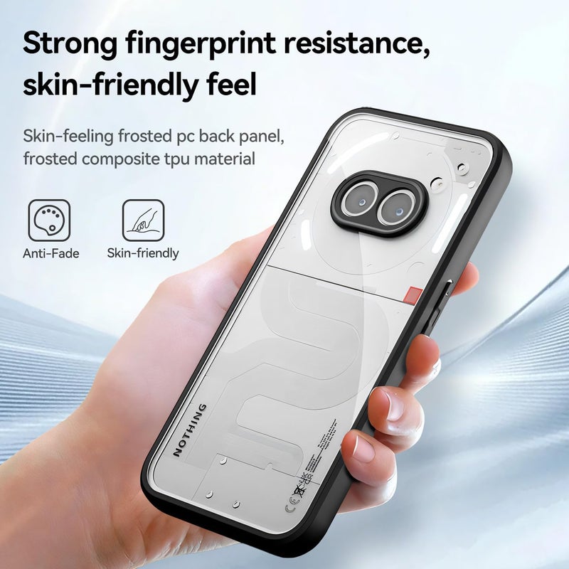for Nothing Phone 2a / Nothing 2a Plus Case, Hard PC Back + Soft TPU Bumper Crystal Clear Slim Fit Lightweight Transparent Skin Cover Shockproof Non-Slip Anti-Yellow Protection (Black) | Hard PC Back + Soft TPU Bumper Anti-Yellow Slim Fit Shockproof Non-Slip Crystal Clear - Image 2