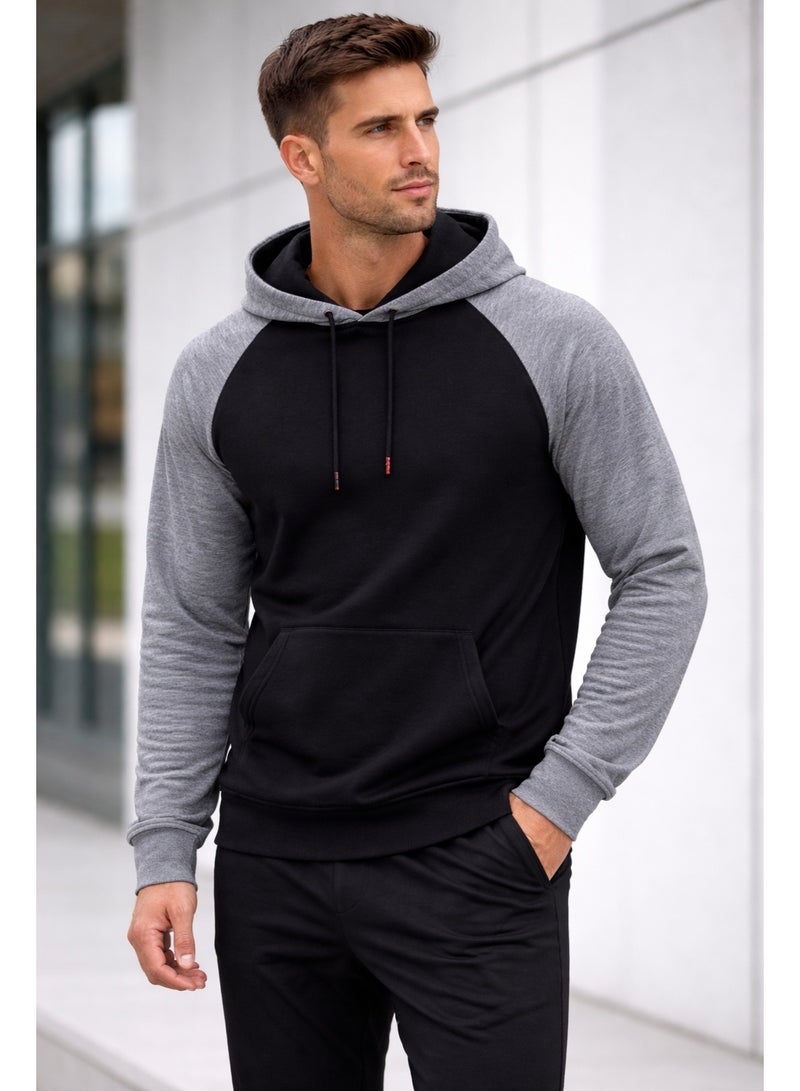 Caesar Men's hoodie with a hood and assorted sleeves - Image 4
