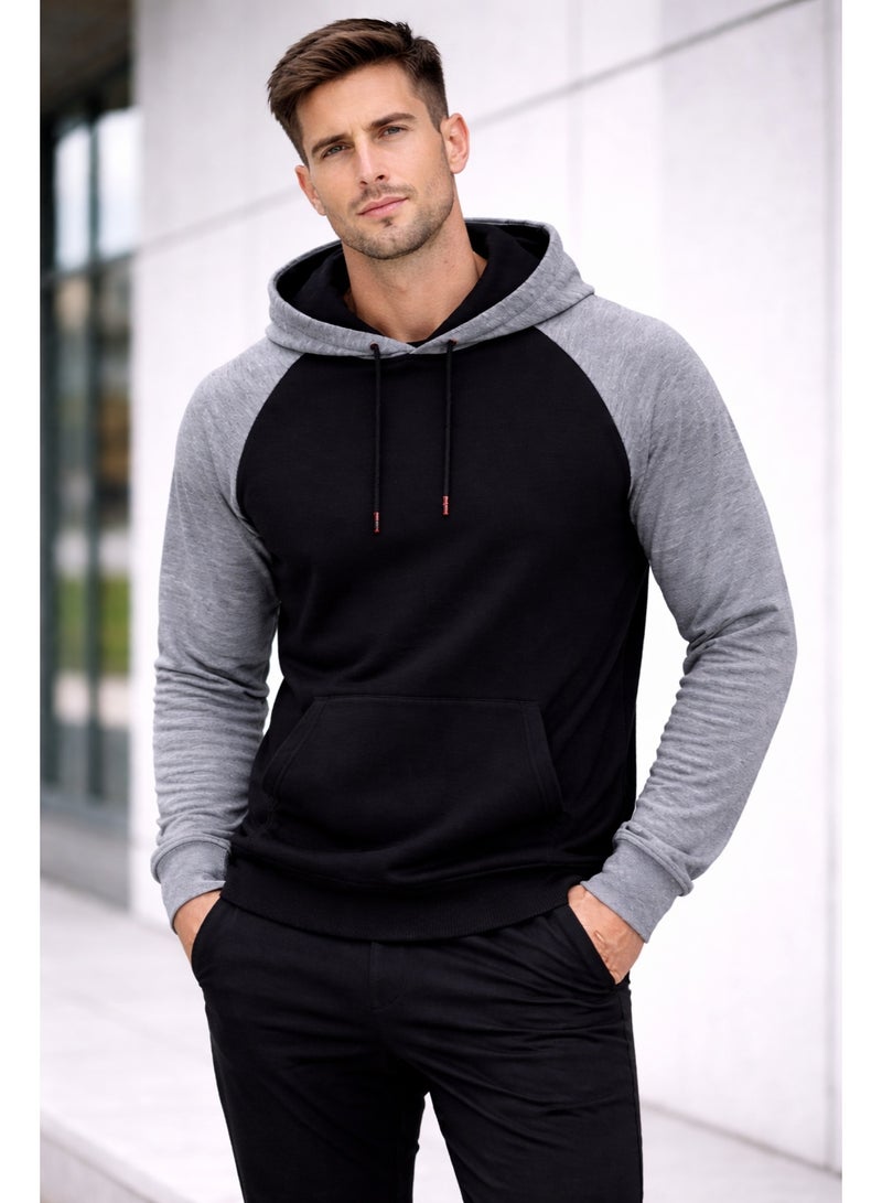 Caesar Men's hoodie with a hood and assorted sleeves - Image 1