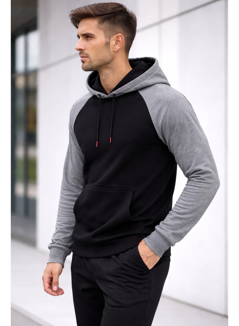 Caesar Men's hoodie with a hood and assorted sleeves - Image 3
