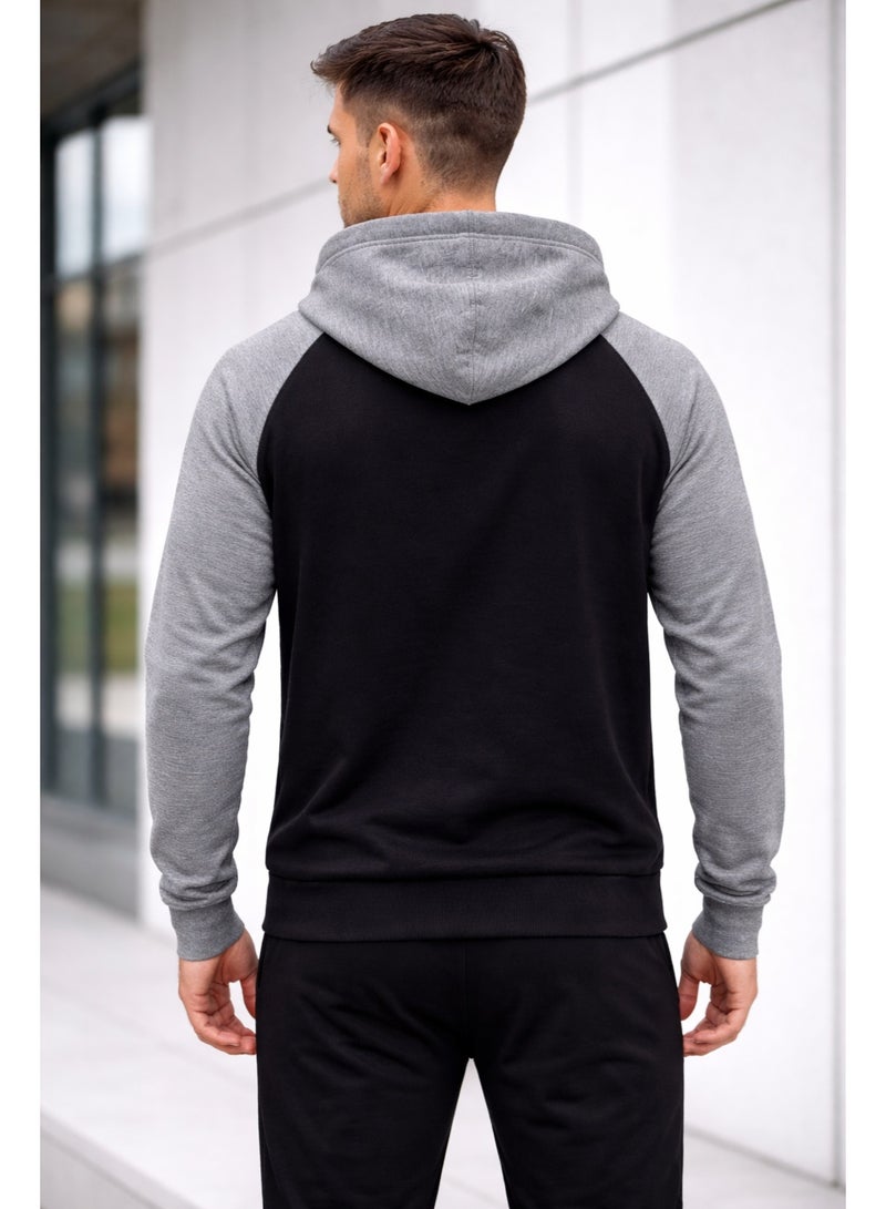 Caesar Men's hoodie with a hood and assorted sleeves - Image 2