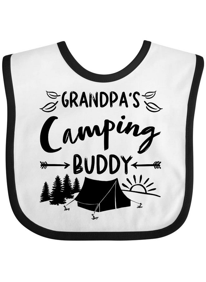 inktastic Grandpas Camping Buddy Baby Bib White and Black 3b4db - Image 1