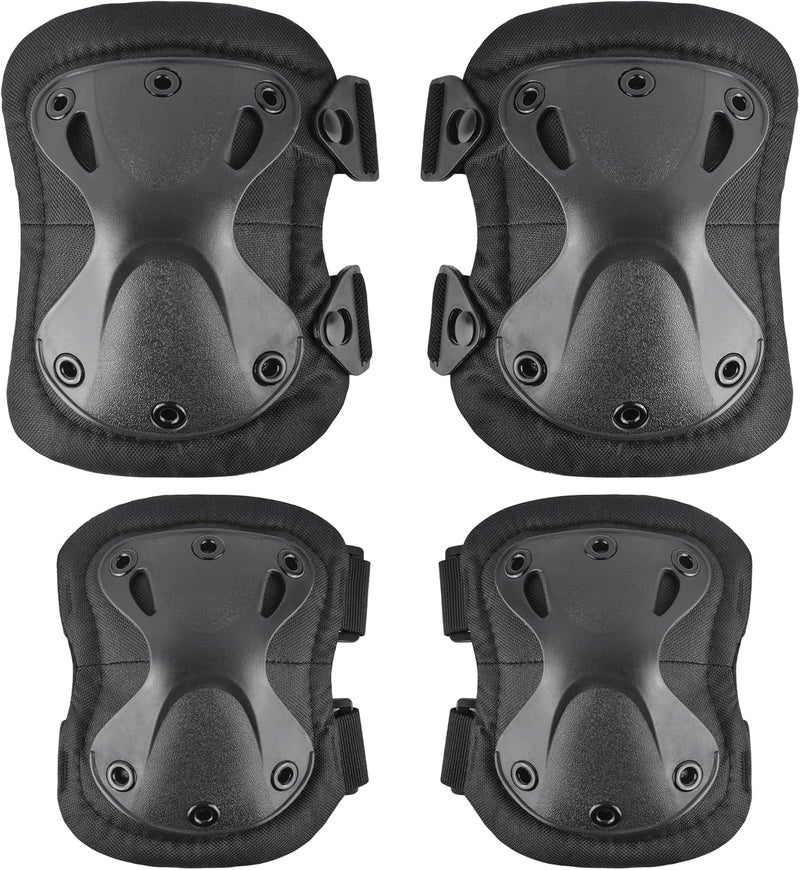 ACTIONUNION Professional Tactical Combat Knee and Elbow Protective Pads Sets Advanced Tactical Gear Set for Airsoft Paintball Hunting Army Skate Outdoor Sports… - Image 1