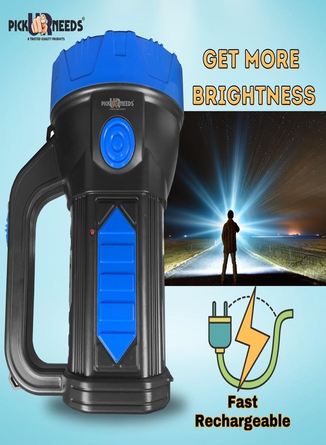 Pick Ur Needs Home Emergency Rechargeable 100W +2 Side Tube LED Long Range Search Torch Light (Blue) - Image 3
