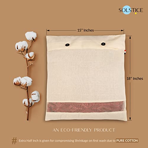 SOLSTICE cotton big saree covers/bags for storage single (18 x 15 Inches) for big silk sarees, lehengas, clothes - set of 6 (With Window) - Image 2