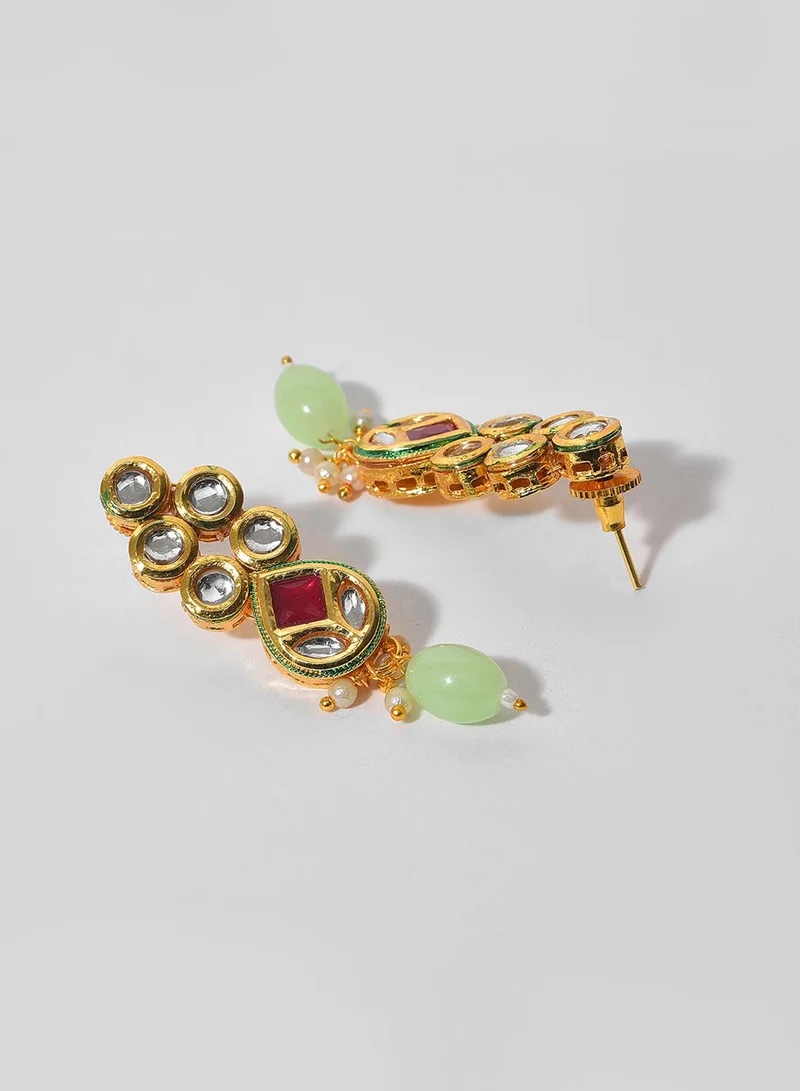 SOHI  Green Stone-Studded Artificial Jewellery Set for Women | Best Price UAE