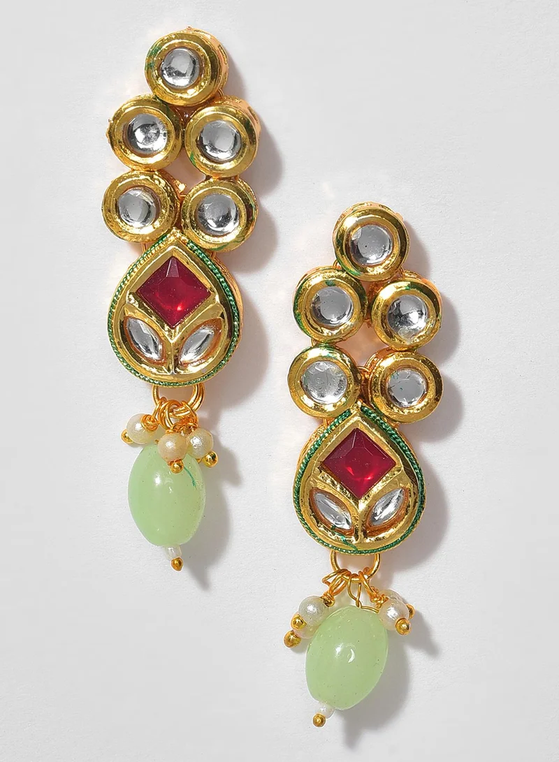 SOHI  Green Stone-Studded Artificial Jewellery Set for Women | Best Price UAE