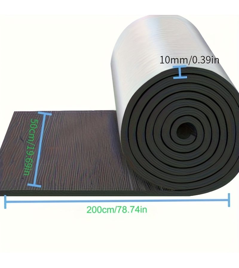 1pcs 50x200 Self Adhesive High Density Aluminum Foil Insulation Roll Heat Shielding Soundproof Material For Roofs Bedrooms Wall Noise Reduction Reflective Warmth Preservation Moisture Proof Home Improvement - Image 1