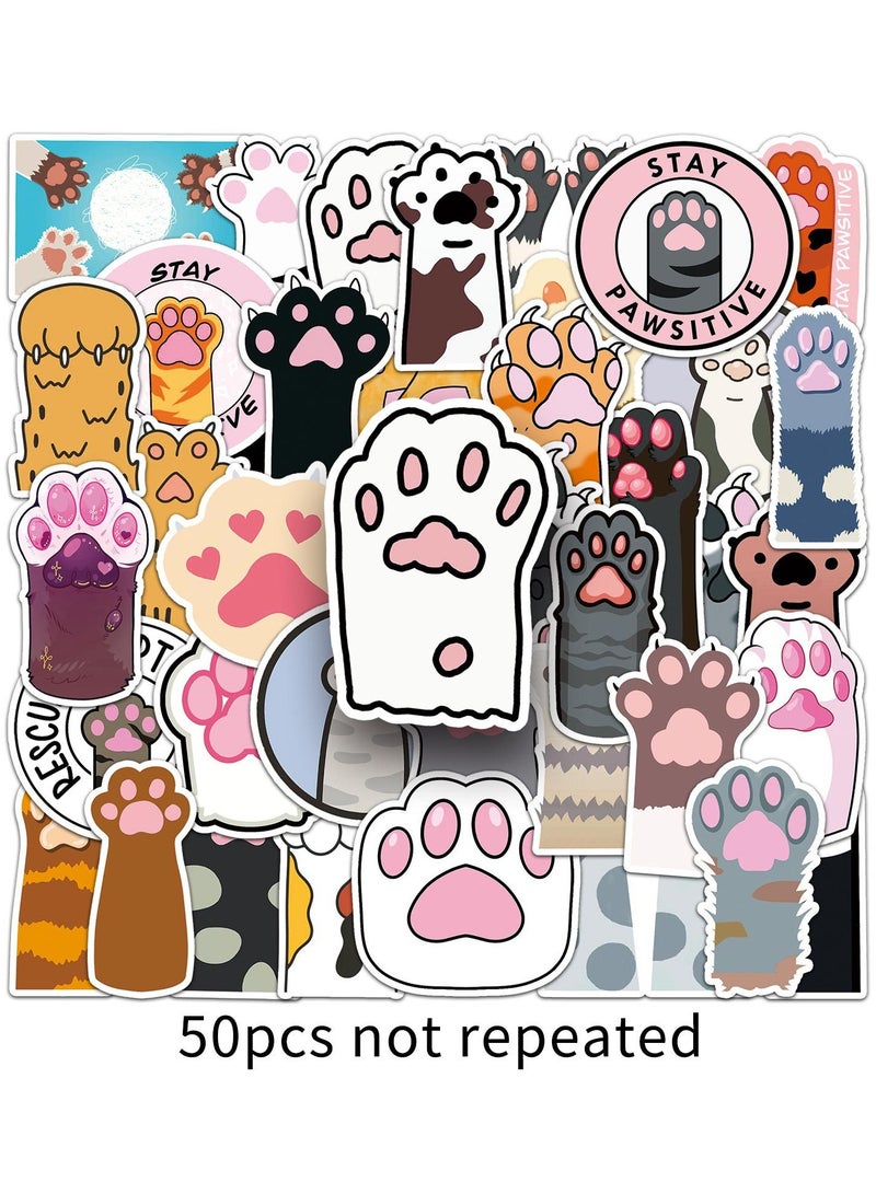 قوس قزح أورينبو ملصقات بصمة المخلب 50 قطعة ملصقات مخلب القط لزجاجة المياه سجل القصاصات الهاتف دفتر الملاحظات لوح التزلج السيارة ملصقات قطة لطيفة للأطفال الفتيات المراهقات - Image 3