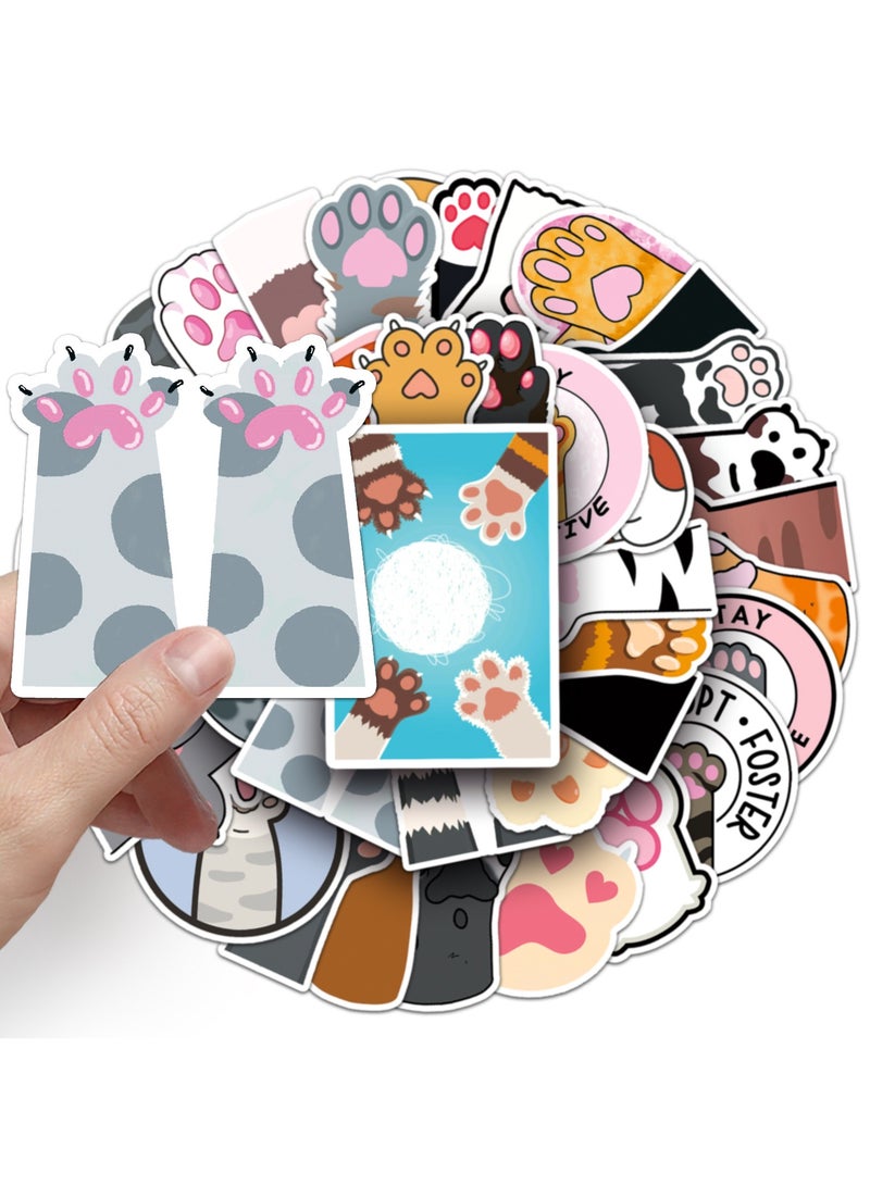 قوس قزح أورينبو ملصقات بصمة المخلب 50 قطعة ملصقات مخلب القط لزجاجة المياه سجل القصاصات الهاتف دفتر الملاحظات لوح التزلج السيارة ملصقات قطة لطيفة للأطفال الفتيات المراهقات - Image 2