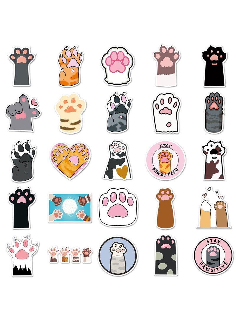 قوس قزح أورينبو ملصقات بصمة المخلب 50 قطعة ملصقات مخلب القط لزجاجة المياه سجل القصاصات الهاتف دفتر الملاحظات لوح التزلج السيارة ملصقات قطة لطيفة للأطفال الفتيات المراهقات - Image 4