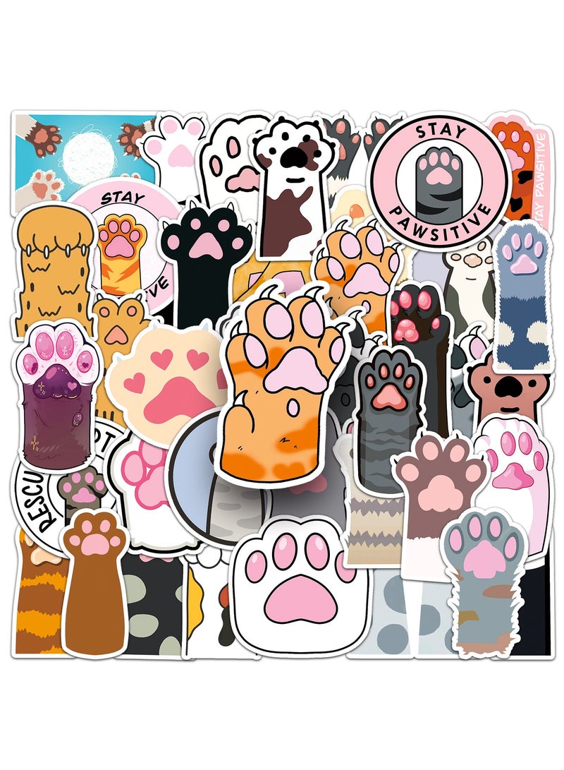 قوس قزح أورينبو ملصقات بصمة المخلب 50 قطعة ملصقات مخلب القط لزجاجة المياه سجل القصاصات الهاتف دفتر الملاحظات لوح التزلج السيارة ملصقات قطة لطيفة للأطفال الفتيات المراهقات - Image 1