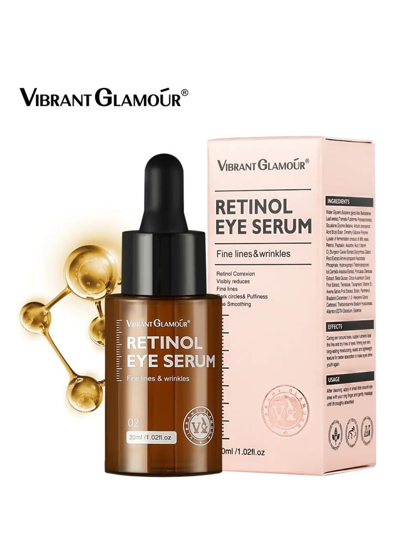 Vibrant Glamour Vibrant Glamour Retinol Eye Serum – Reduces Fine Lines, Wrinkles, Dark Circles & Puffiness – Anti-Aging & Skin Smoothing Formula – 30ml 