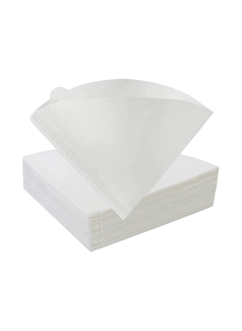 Coralblue Cone Coffee Filter in White V60 size having 100 Pieces Disposable Paper - Coffee Filter Paper Can be used in Home - Office and for Traveling Purposes as well  - Image 1