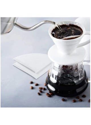 مرشح القهوة المخروطي في حجم V60 الأبيض الذي يحتوي على 100 قطعة من الورق المتاح - يمكن استخدام ورق فلتر القهوة في المنزل - المكتب ولأغراض السفر أيضًا - view 3