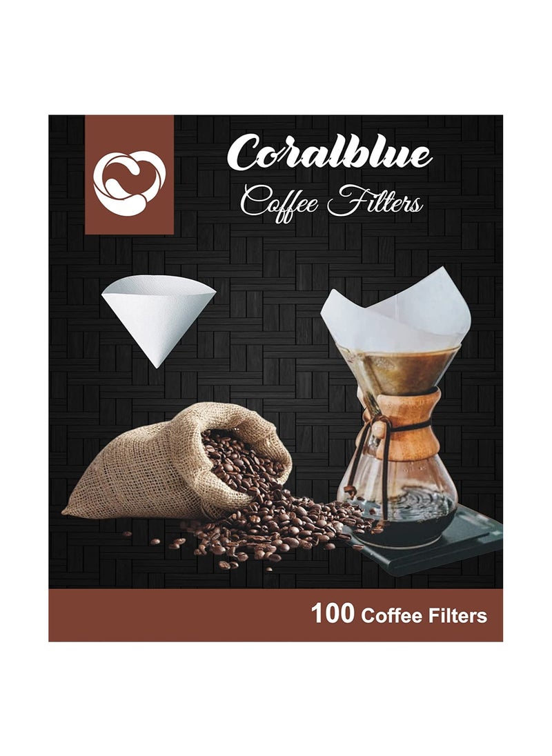 Coralblue Cone Coffee Filter in White V60 size having 100 Pieces Disposable Paper - Coffee Filter Paper Can be used in Home - Office and for Traveling Purposes as well  - Image 2