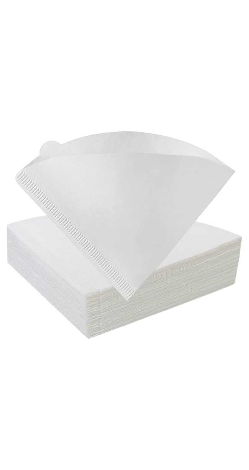 Coralblue Cone Coffee Filter in White V60 size having 100 Pieces Disposable Paper - Coffee Filter Paper Can be used in Home - Office and for Traveling Purposes as well - Image 1