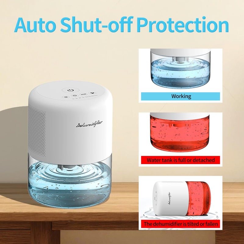 NeedDuck Dehumidifier for Home Small Quiet Dehumidifiers for 44OZ Water Tank Auto Defrost and Shutoff 10 Colors Light 4 Timer Options 3 Modes Portable Dehumidifiers for Bedroom Bathroom Closet RV - Image 5
