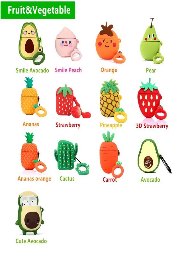 LEWOTE Airpods Silicone Case Funny Cute Cover Compatible for Apple Airpods 1&2[Fruit and Vegetable Series][Best Gift for Girls&boys or Couples] (3D Strawberry) - Image 4