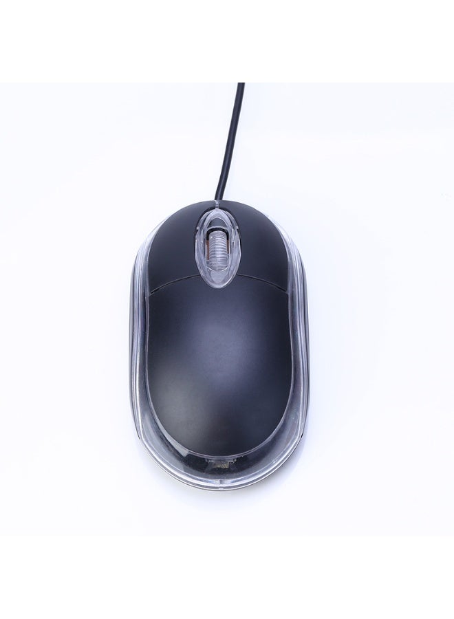 Computer Mouse Mini USB Wired Optical Mice for PC Laptop Desktop Black Color Cable by - Image 1