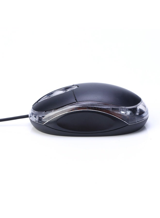 Computer Mouse Mini USB Wired Optical Mice for PC Laptop Desktop Black Color Cable by - Image 2