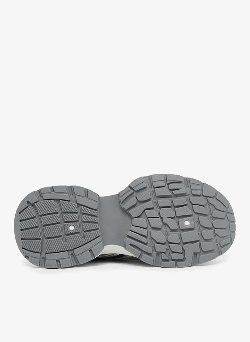 Styli Active Round Toe Lace-Up Chunky Sneakers with Back Pull Tab