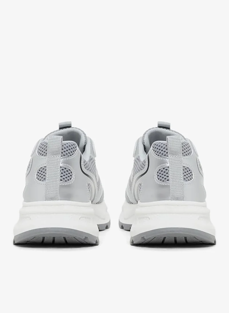 Styli Active Round Toe Lace-Up Chunky Sneakers with Back Pull Tab