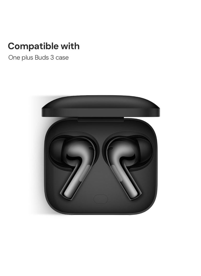 O Ozone Silicone Case For OnePlus Buds 3 Case with Keychain, Soft Silicone Full-Body Shockproof Protective Skin Headphone Cover for Men Women- Black  - Image 2