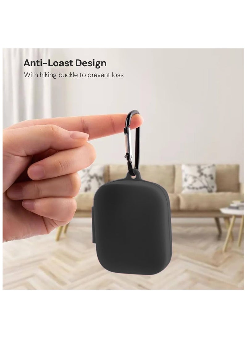 O Ozone Silicone Case For OnePlus Buds 3 Case with Keychain, Soft Silicone Full-Body Shockproof Protective Skin Headphone Cover for Men Women- Black  - Image 5